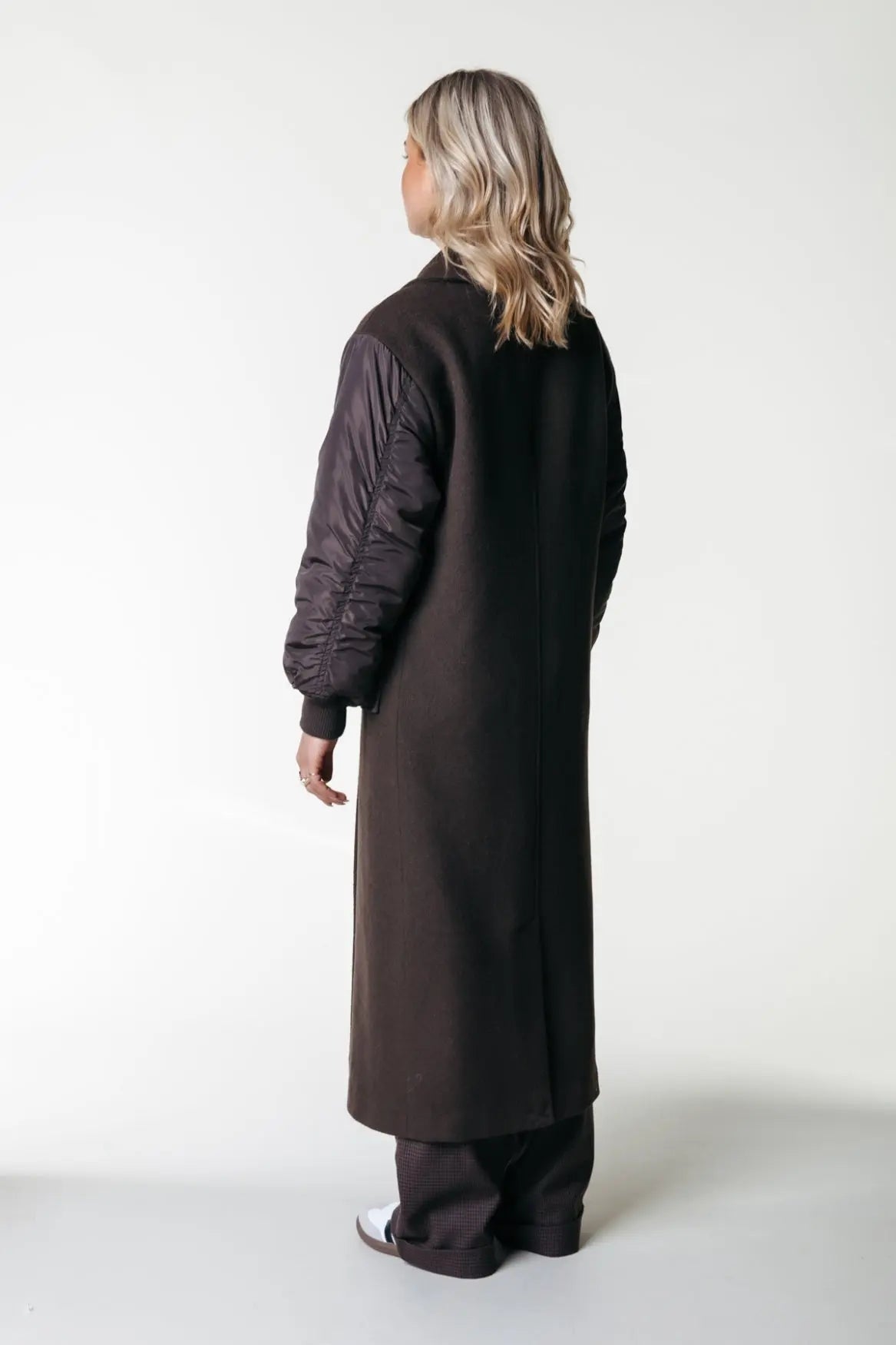 Ada Contrast Wool Long Coat Colourful Rebel