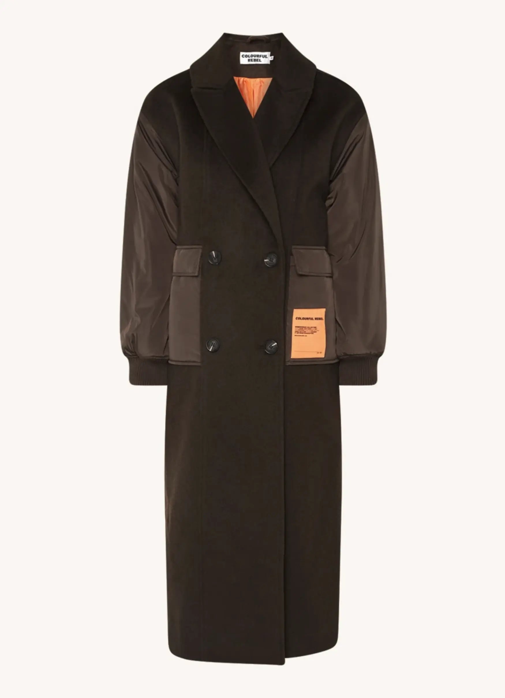 Ada Contrast Wool Long Coat Colourful Rebel