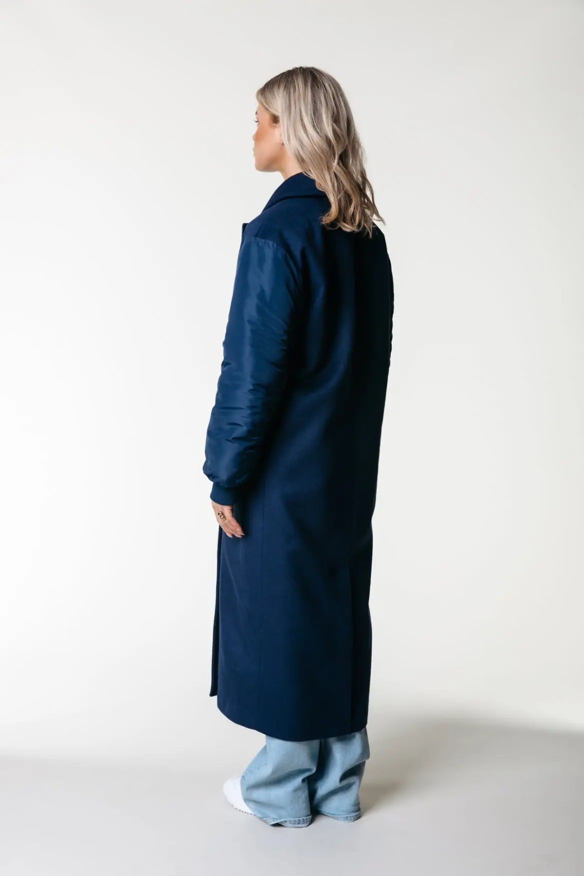 Ada Contrast Wool Long Coat Colourful Rebel