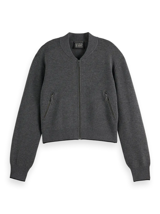 COMPACT KNITTED CROPPED BOMBER Scotch & Soda