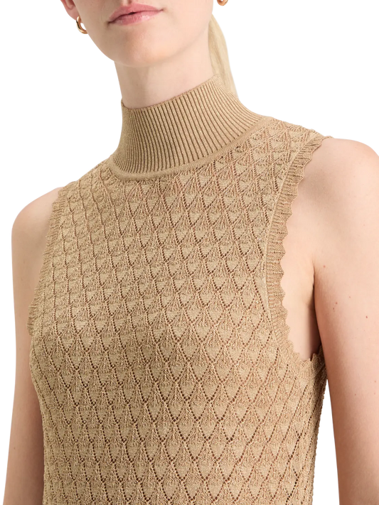 METALLIC POINTELLE KNITTED TAN Scotch & Soda